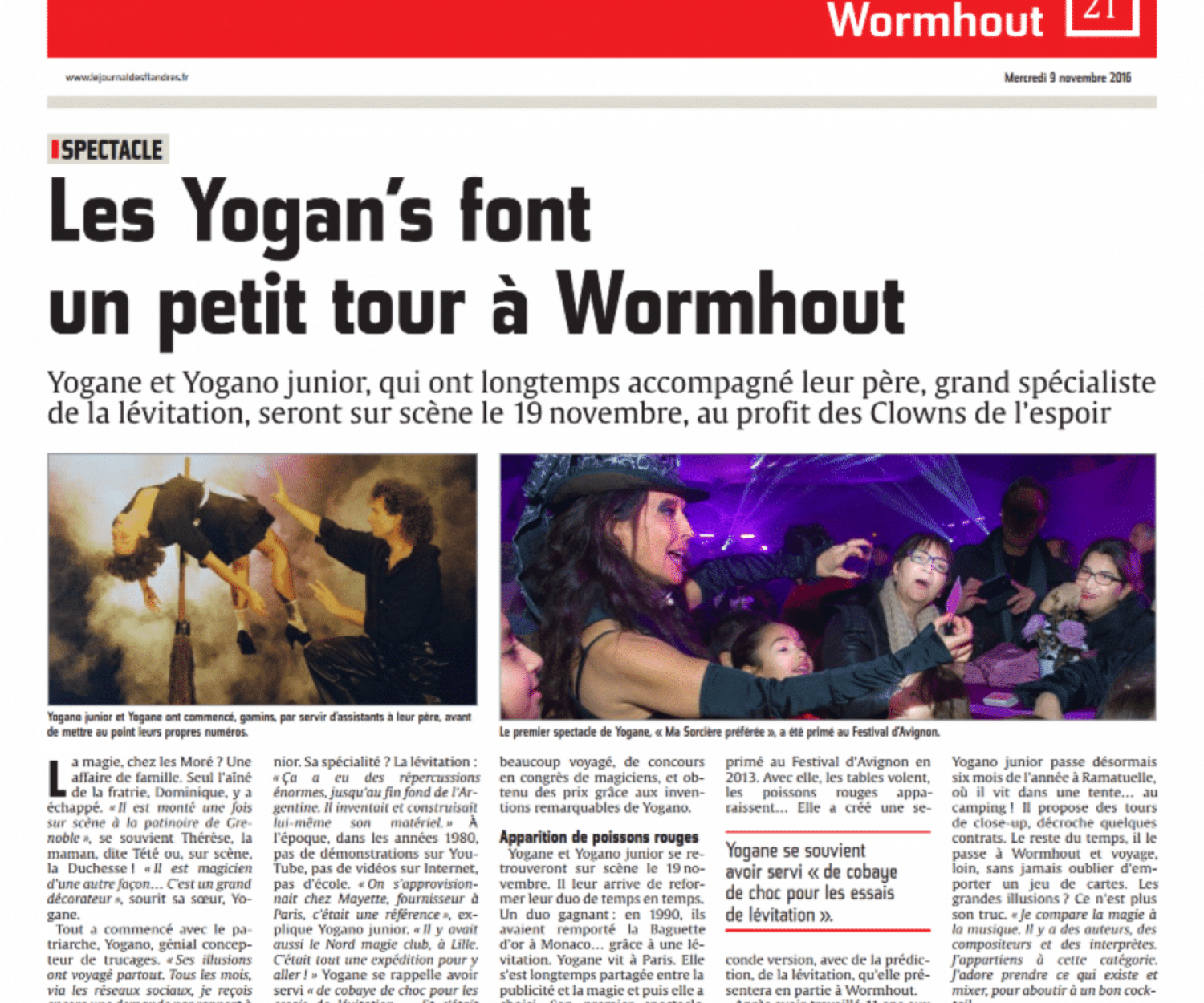 Les Yogan's dans le Journal des Flandres à Womhout