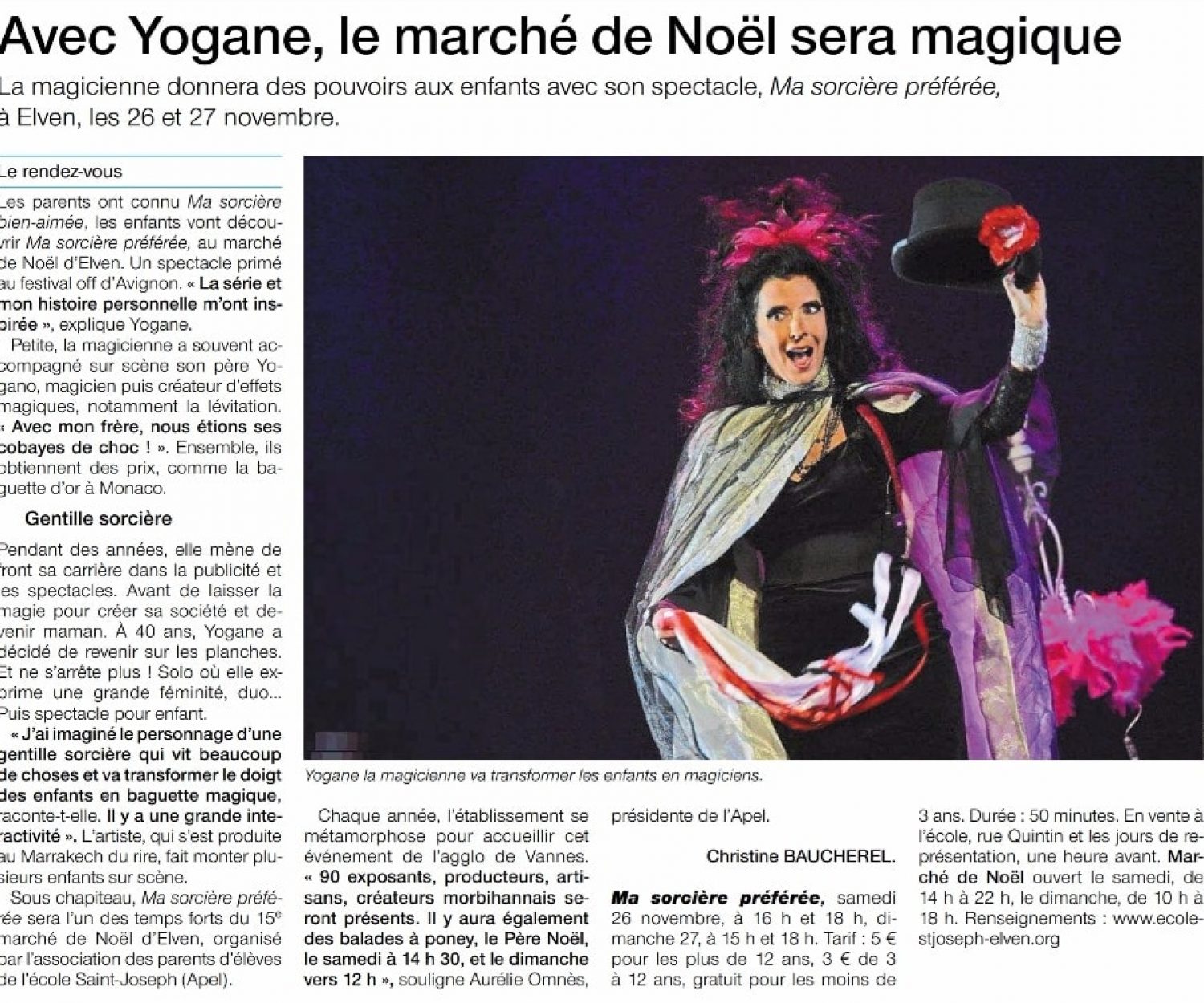 Yogane au 15ème Marché de Noël d’Elven (Bretagne)